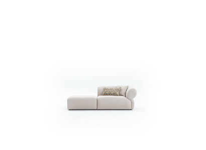 Textile Sofa 3 Seater Living room Luxury Furniture Design Couch Beige 215cm